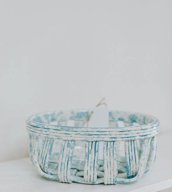 Blue Skies Round Basket